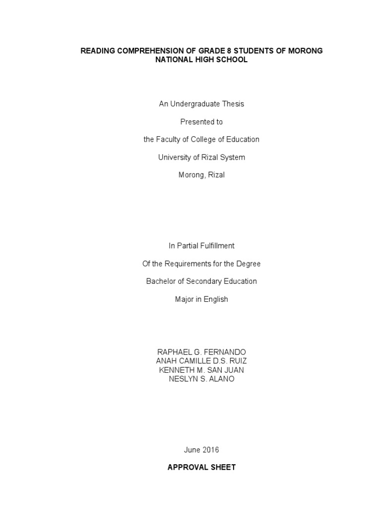 thesis on secondary school