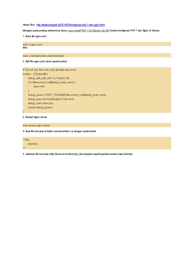 PHP 7 and Nginx Configuration Guide | PDF