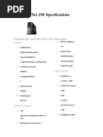 Dell OptiPlex 390 Specifications