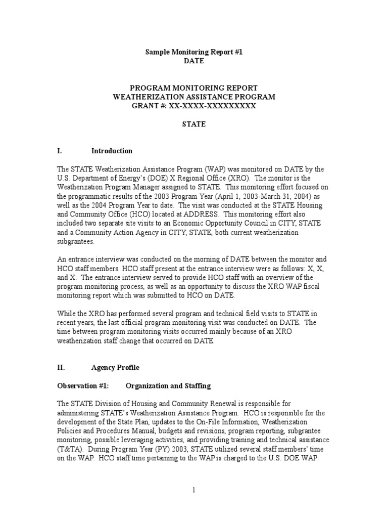 Weatherization Assistance Program Report | PDF