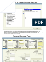 Create Service Request Navigation