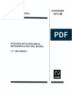 Norma COVENIN 1671-88 Fuentes Estacionarias. Determinacion de Ruido.pdf