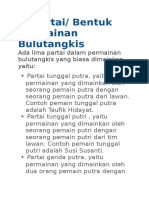 Ada Lima Partai Dalam Permainan Bulutangkis Yang Biasa Dimainkan, Yaitu