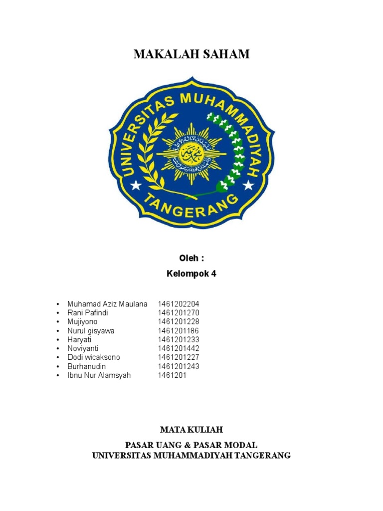Makalah Tentang Pasar Uang Dan Pasar Modal Info Terkait Uang
