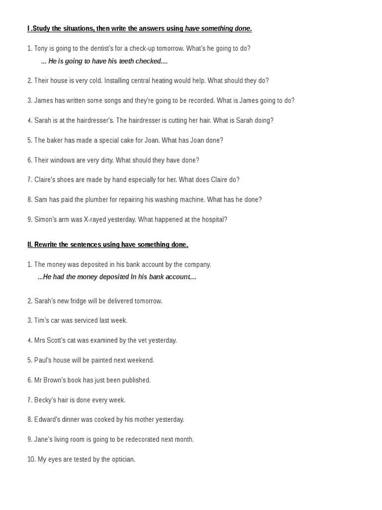 Exercises on 
