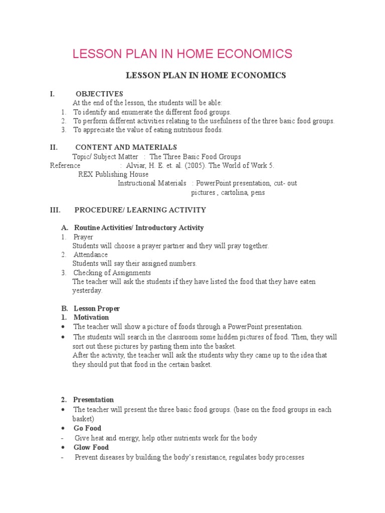 class 6 home economics assignment answer