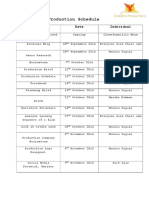 Production Schedule 