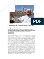 Il Papa, Cattolici e Islam