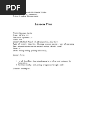 Lesson Plan 5th Grade Lesson Plan Communication