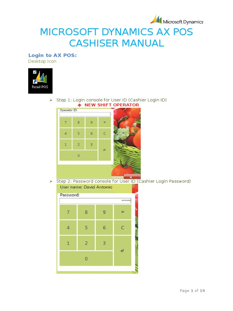 Dynamics Cashier Manual PDF Point Of Sale Voucher