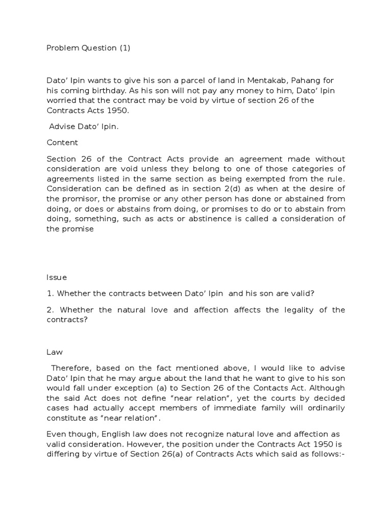 Problem Question  PDF  Consideration  Virtue