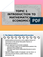 Topic 1 Introduction To Mathematical Economics