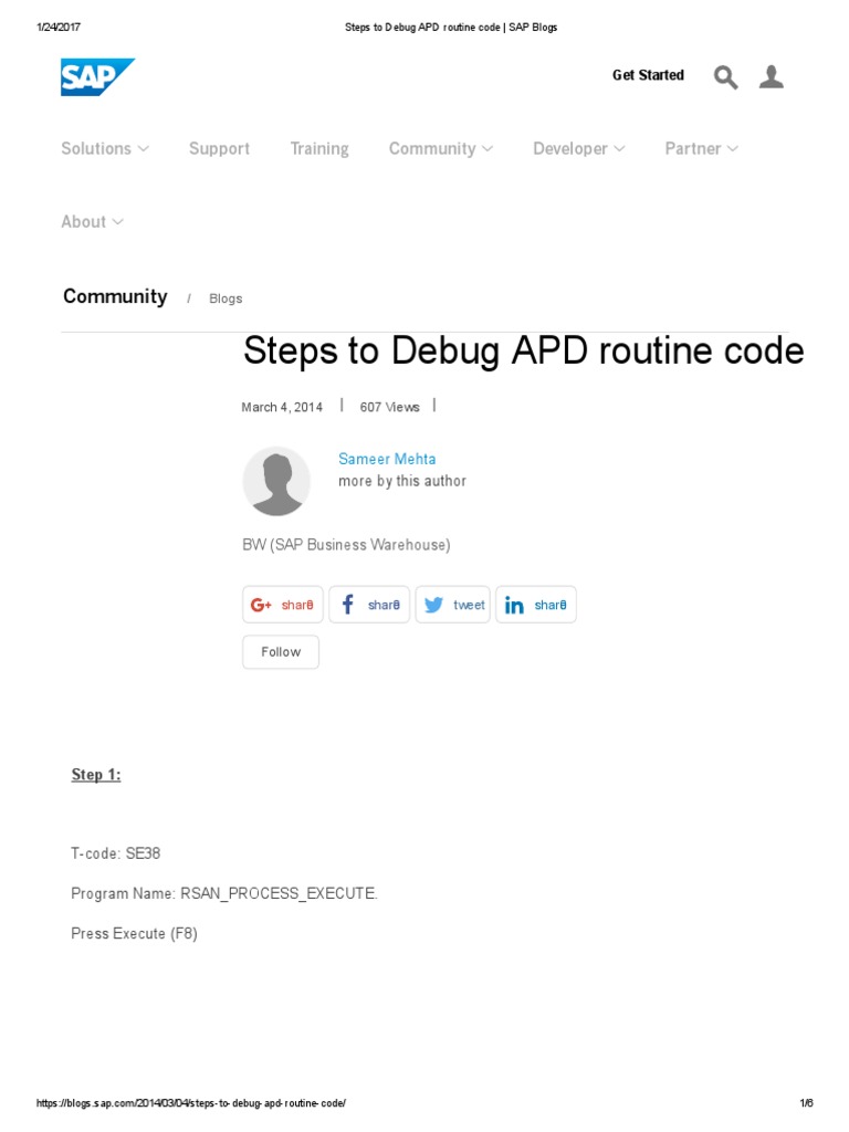 How To Debug Apd In Sap Bw