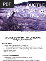 Ductile Deformation of Rocks: GEOL303 Dr. L. Hoyer