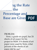 Finding The Rate When The Percentage and Base