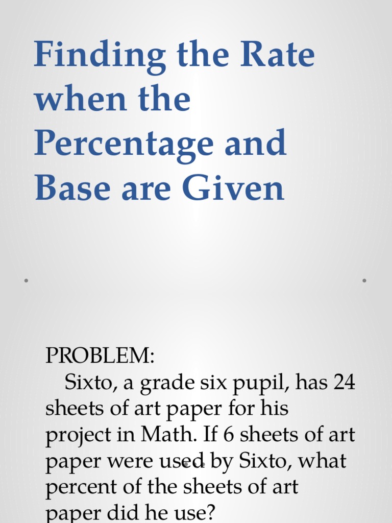 Grade 6 Math Percentage Problems | PDF