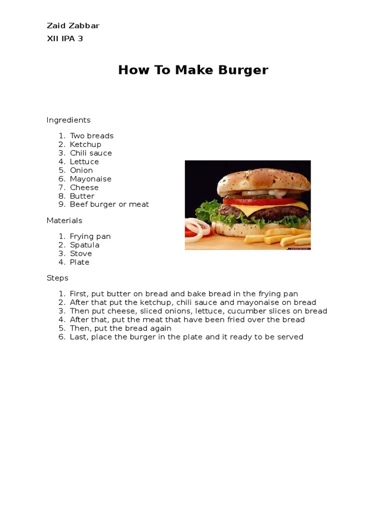 How To Make Burger | PDF