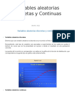 Variables Aleatorias Discretas y Continuas