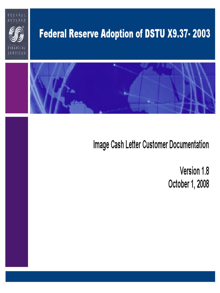 FRB X937 Standards Reference | PDF | Cheque | Image Resolution