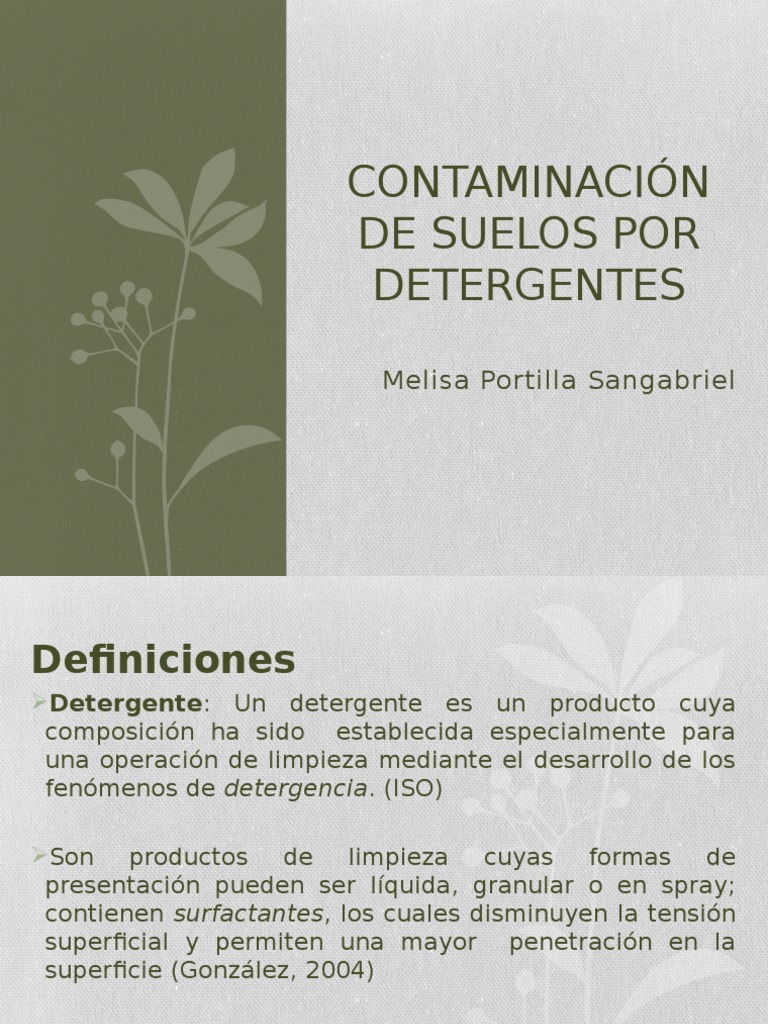 Contaminación de Suelos Por Detergentes | PDF