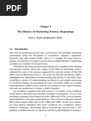 The History Of Marketing Science Pdf Marketing Science