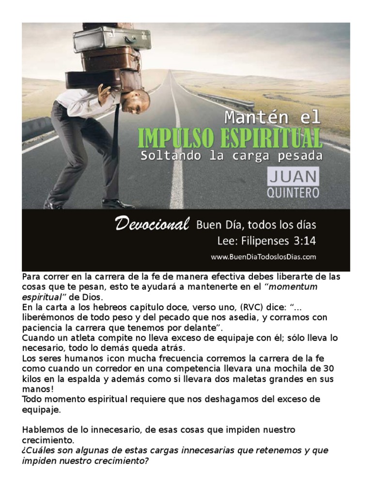 Buen Dia Suelta La Carga Impulso Espiritual PDF Pecado