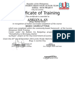 Certificate of Training: Anelyn A. An