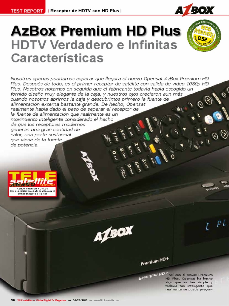 Azbox | PDF | Televisión de alta definición | Televisión via satélite