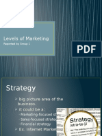 Levels of Marketing: Reported by Group 1