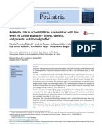 Metabolic Risk in Schoolchildren Is Associated With Low Levels of Cardiorespiratory Fitness, Obesity, and Parents' Nutritional Profile