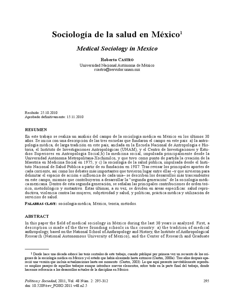 Sociología de la salud en México | PDF | Sociología | Science