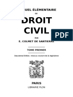 Manuel Élémentaire de Droit Civil - E. Colmet de Santerre