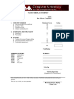 Trainee's Evaluation Sheet