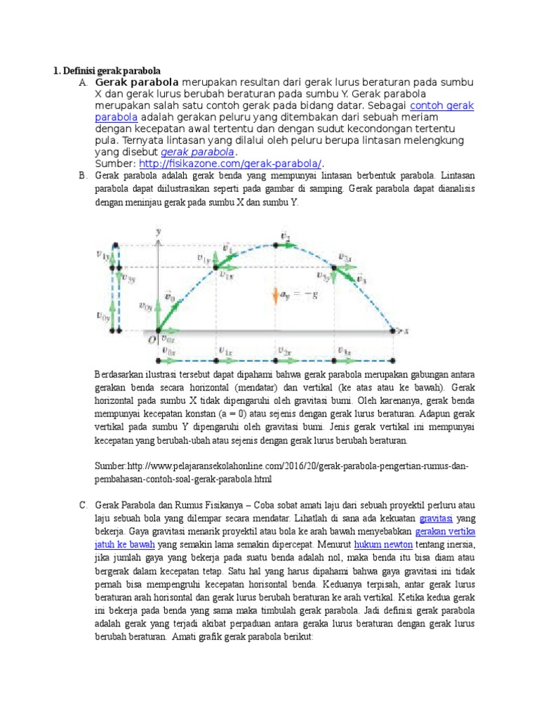 Rumus Gerak Parabola Dan Contoh Soal - Berbagi Contoh Soal