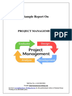 Sample Report On Project Management by Instant Essay Writing