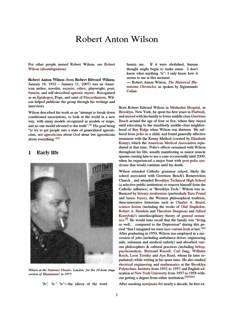 Robert Anton Wilson: An Overview of the Life and Works of an ...