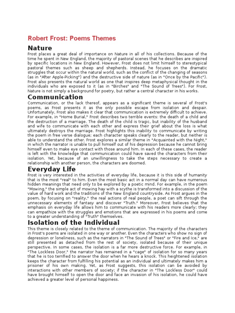 Robert Frost Docx Solitude Poetry