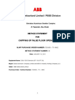 Method Statement For Chipping of False Floor Opening