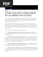 Mail Merge in Excel