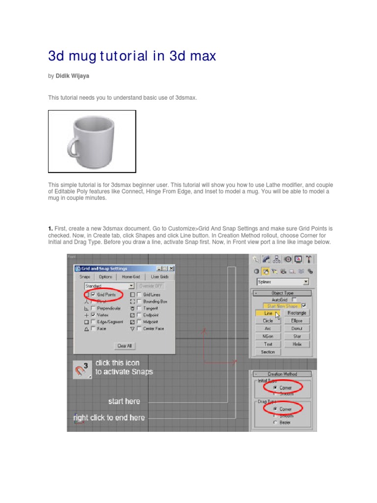 3d Mug Tutorial In 3d Max Pdf Polygon Teaching Mathematics