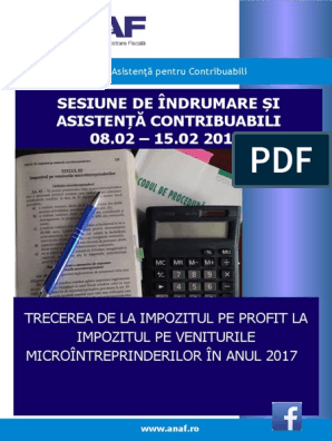 Sesiune de Îndrumare Contribuabili Impozit profit la Impozit micro | PDF