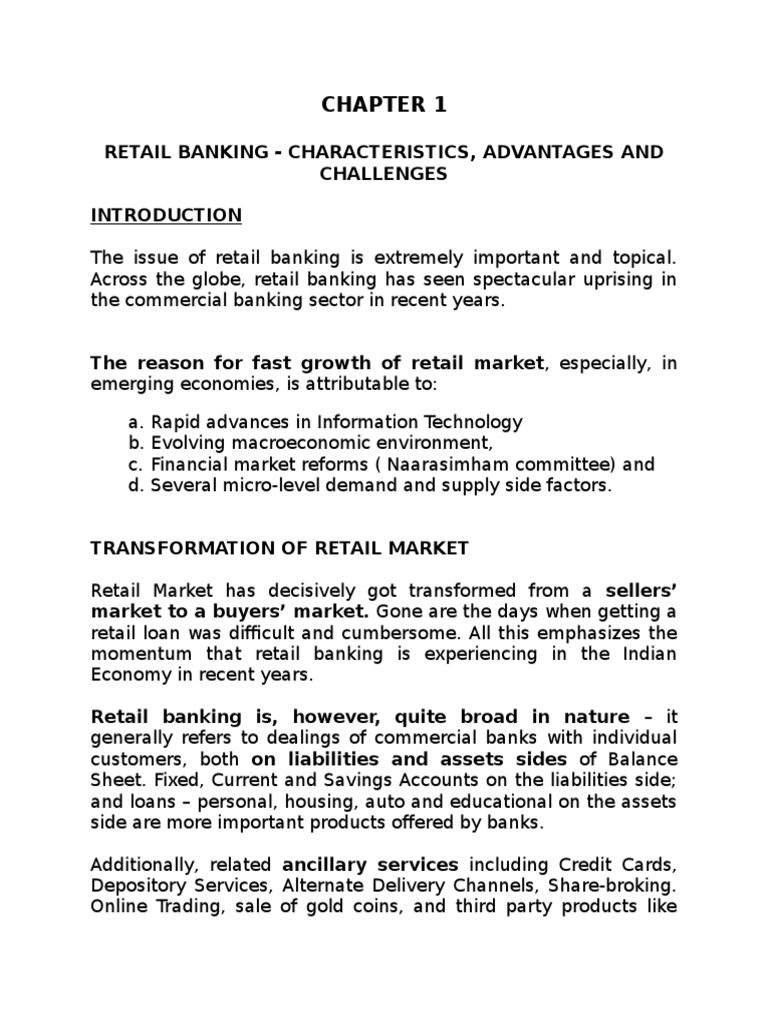 Retail Banking: Characteristics and Trends | PDF | Banks | Credit (Finance)