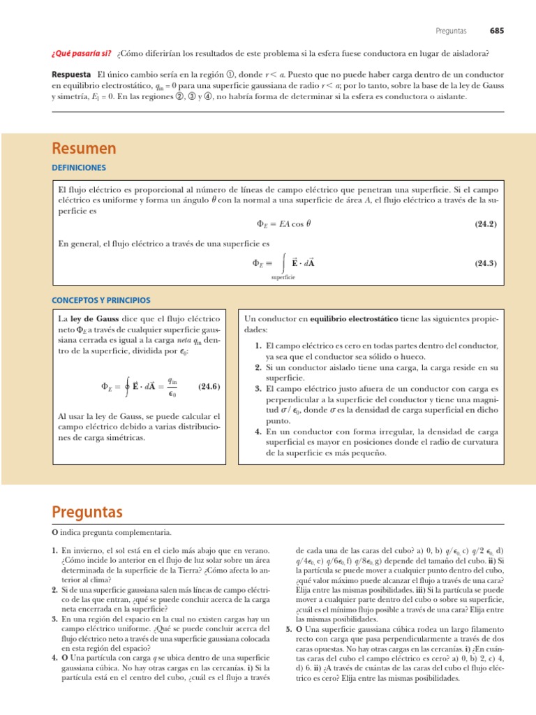 Serway Vol 2 7th - (685-691) PDF | PDF | Campo eléctrico | Esfera