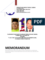 Memorandum Persatuan Hakka Tawau Kepada Perdana Menteri 2009