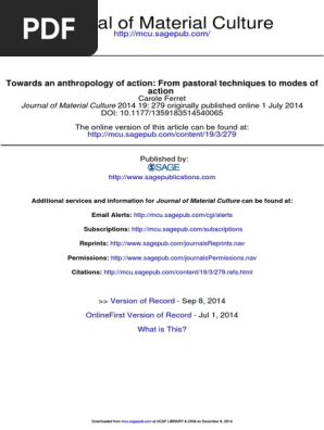 Ferret Towards An Anthropology Of Action Anthropology