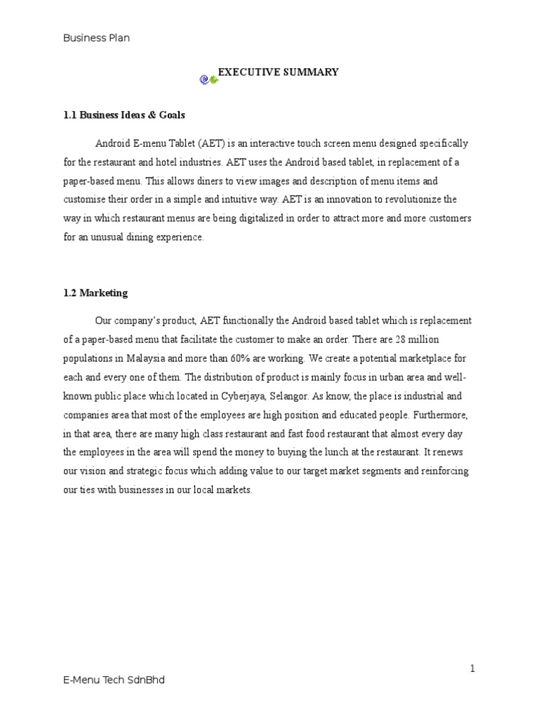 Business plans examples doc picture