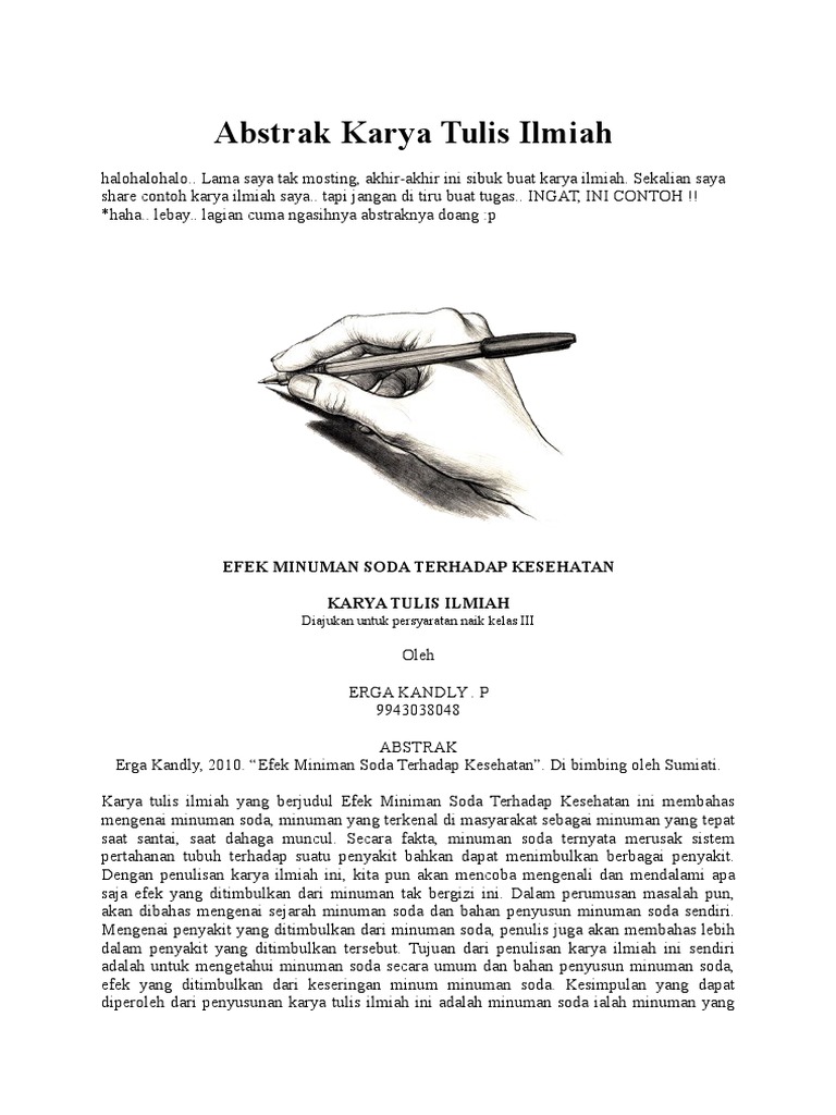 Abstrak Karya Tulis Ilmiah