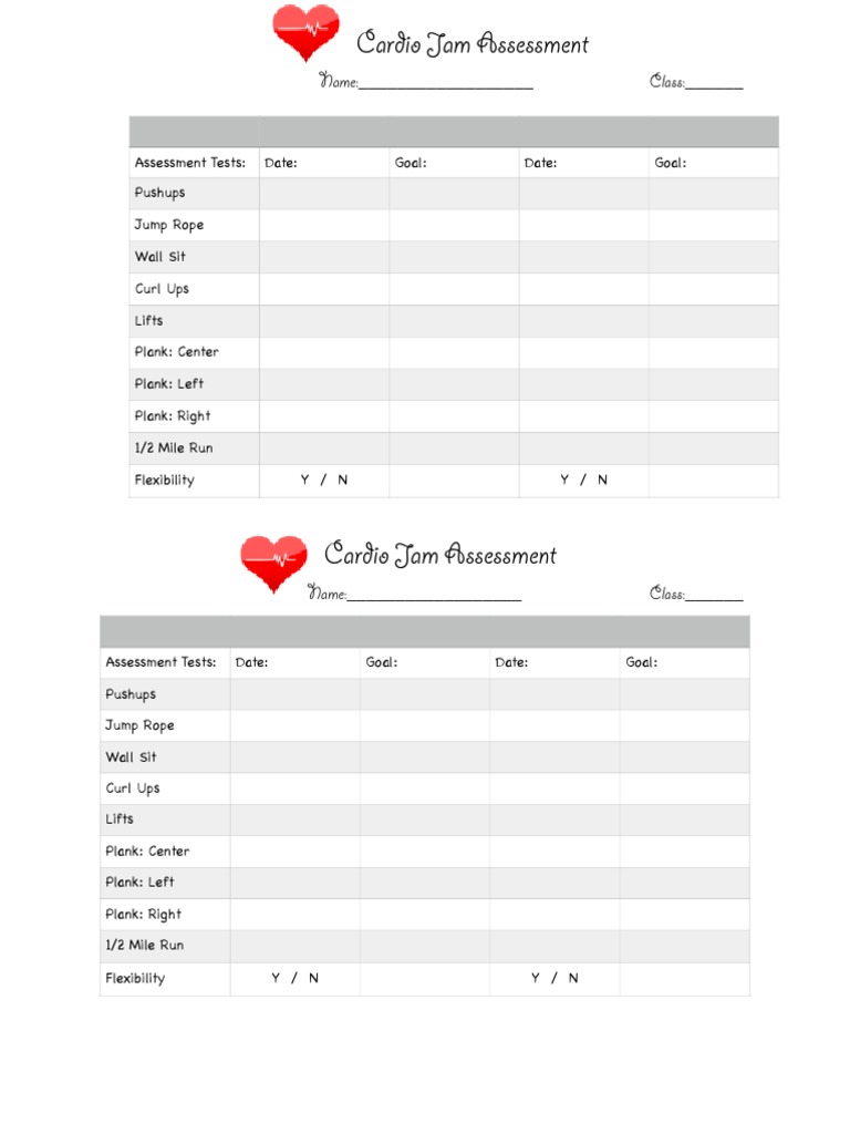Cardio Jam Assessment PDF