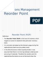 Operations Management: Reorder Point