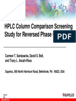 HPLC Column Comparison Screening Study For Reversed Phase Columns